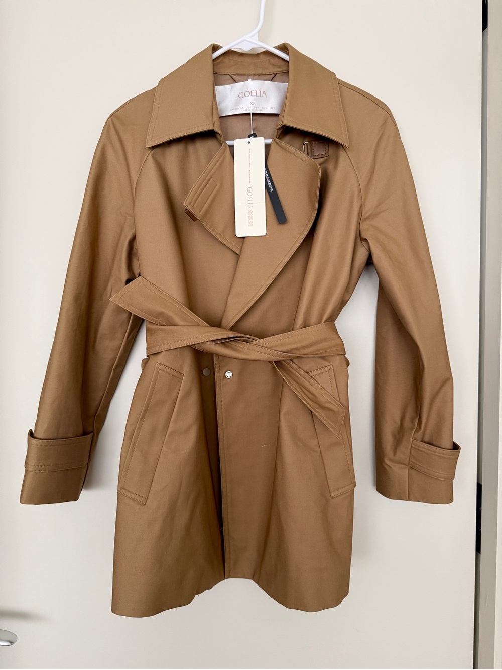 Goelia Tan Trench Coat with Belt